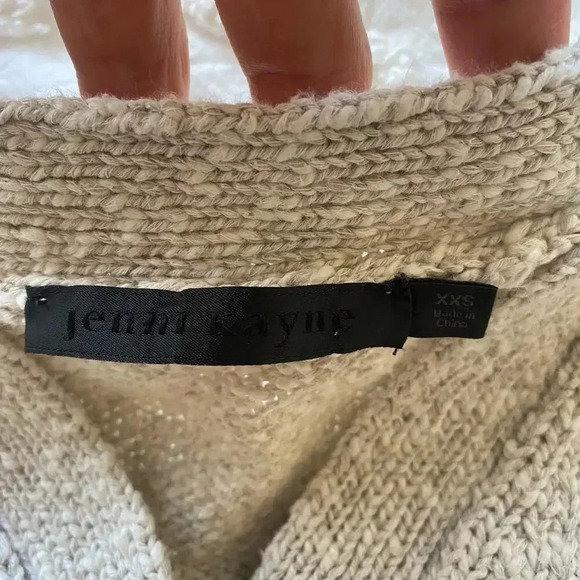 Jenni Kayne Cropped Cocoon Cardigan Cotton Linen Womens XXS Quiet Luxury Neutral - Picture 5 of 8